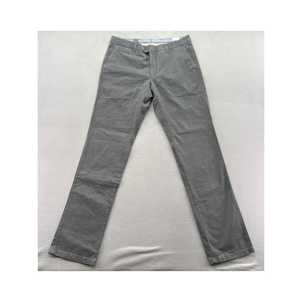Ballin Pants Mens Atwater Modern Fit Grey Houndstooth Chino 34x34 Flat Front